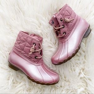 Toddler Girls’ Sperry Pink Saltwater Duck Boots